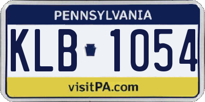 PA license plate KLB1054