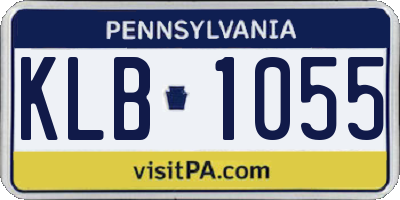 PA license plate KLB1055