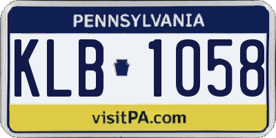 PA license plate KLB1058