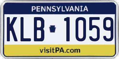 PA license plate KLB1059