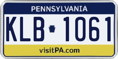 PA license plate KLB1061