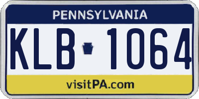 PA license plate KLB1064