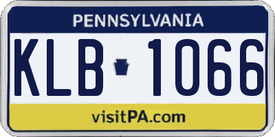 PA license plate KLB1066
