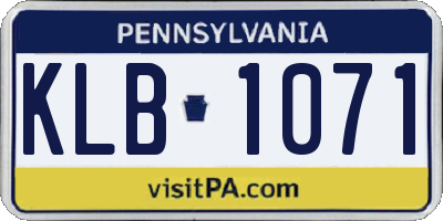 PA license plate KLB1071