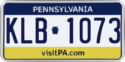 PA license plate KLB1073