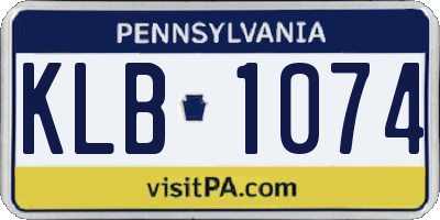 PA license plate KLB1074