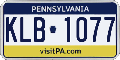 PA license plate KLB1077