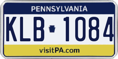 PA license plate KLB1084
