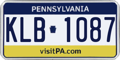 PA license plate KLB1087