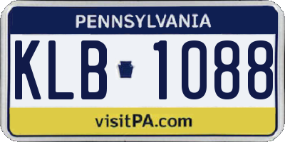 PA license plate KLB1088