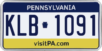 PA license plate KLB1091