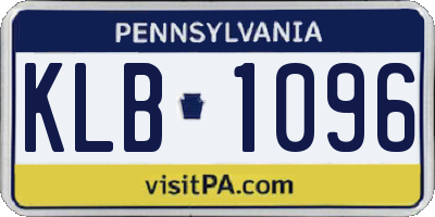 PA license plate KLB1096
