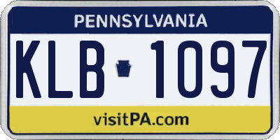 PA license plate KLB1097