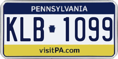 PA license plate KLB1099