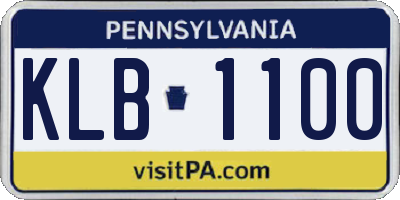 PA license plate KLB1100
