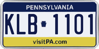 PA license plate KLB1101