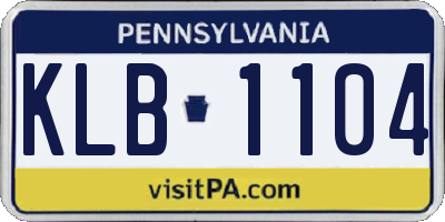 PA license plate KLB1104