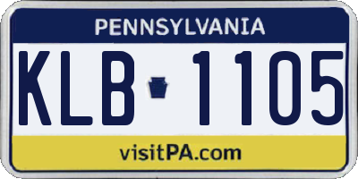 PA license plate KLB1105