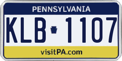 PA license plate KLB1107