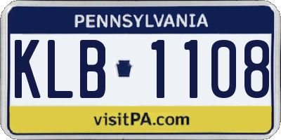 PA license plate KLB1108