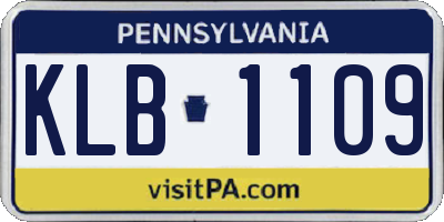 PA license plate KLB1109