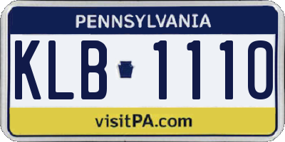 PA license plate KLB1110