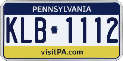 PA license plate KLB1112