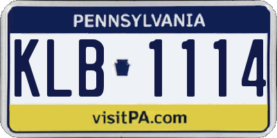 PA license plate KLB1114