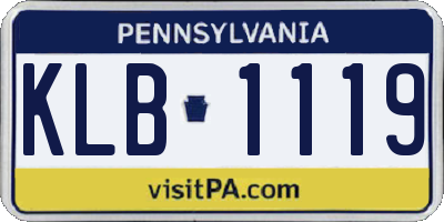 PA license plate KLB1119