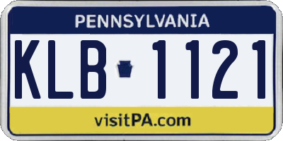 PA license plate KLB1121