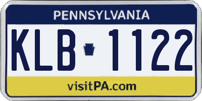 PA license plate KLB1122