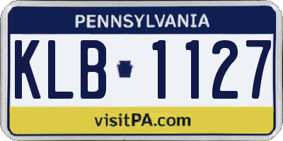PA license plate KLB1127