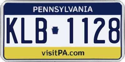 PA license plate KLB1128