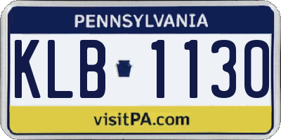 PA license plate KLB1130