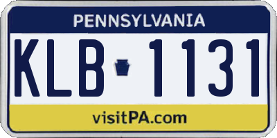 PA license plate KLB1131