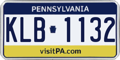 PA license plate KLB1132