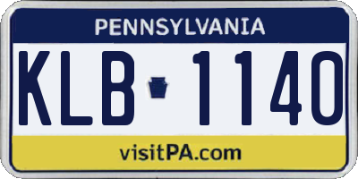 PA license plate KLB1140