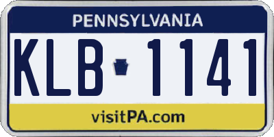 PA license plate KLB1141