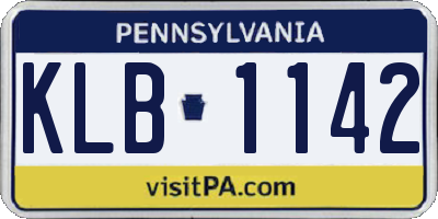 PA license plate KLB1142