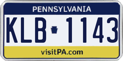 PA license plate KLB1143