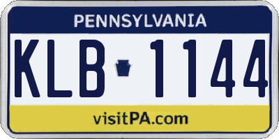 PA license plate KLB1144