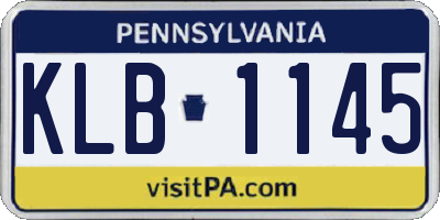 PA license plate KLB1145