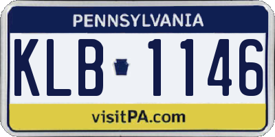 PA license plate KLB1146