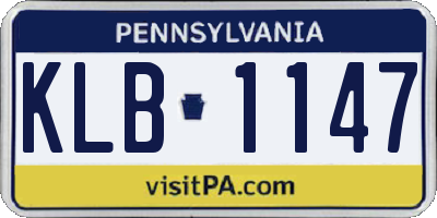 PA license plate KLB1147