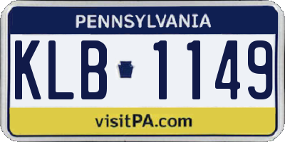PA license plate KLB1149