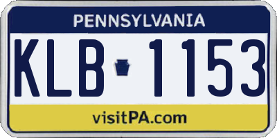 PA license plate KLB1153