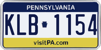 PA license plate KLB1154