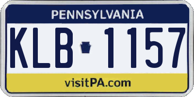 PA license plate KLB1157