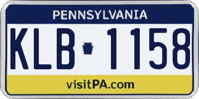 PA license plate KLB1158