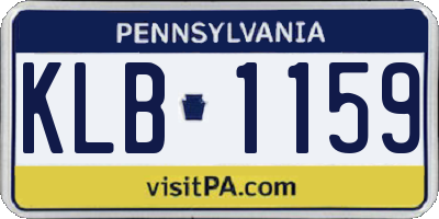 PA license plate KLB1159